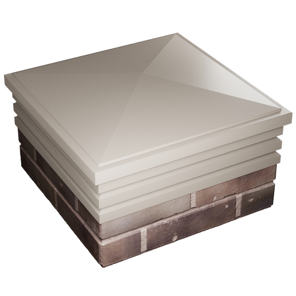 Колпак Zking Бона ХайТек Бежевый на столб 2х2 кирпича (513х513мм) в Хабаровске фото