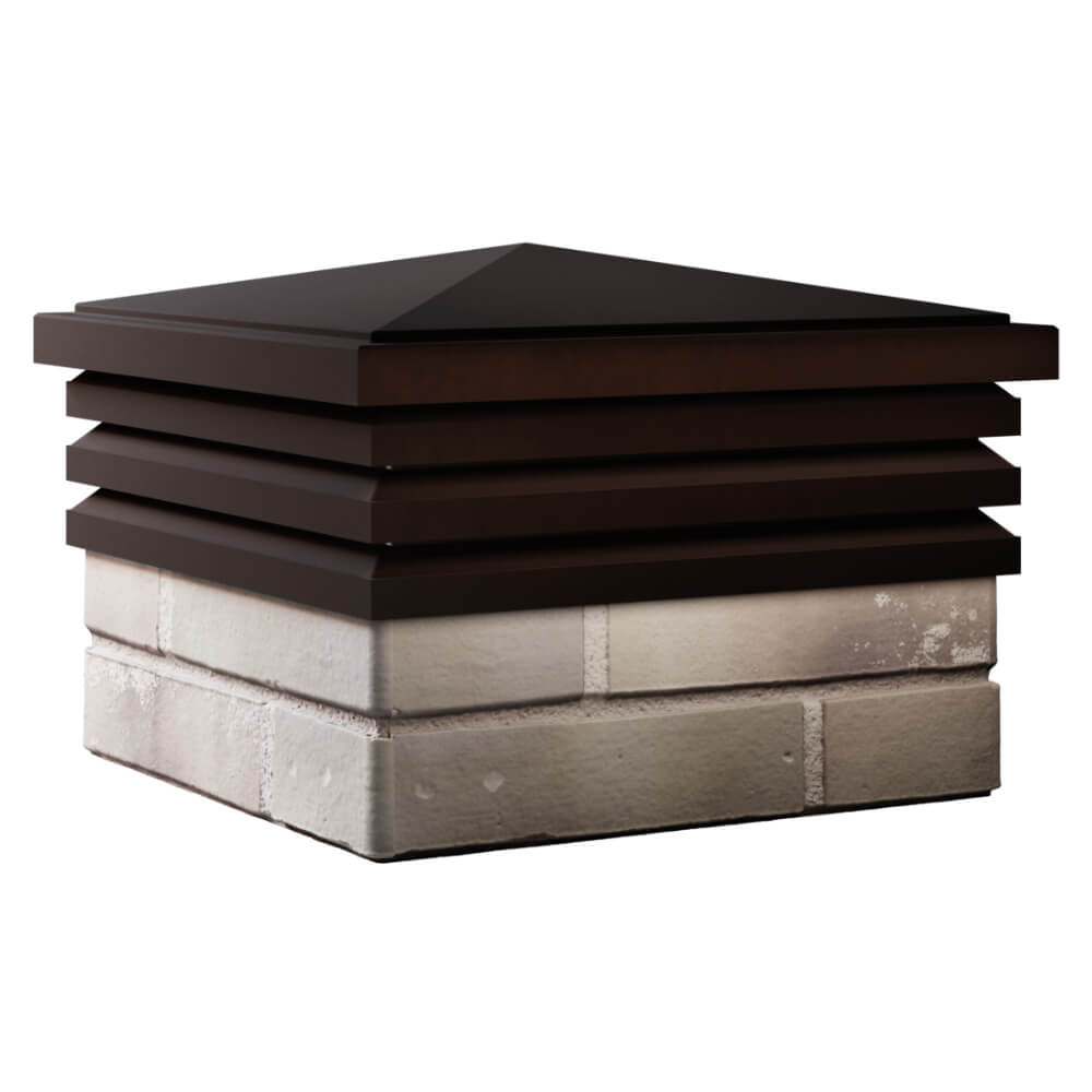 Колпак Zking Бона ХайТек Коричневый на столб 1.5х1.5 кирпича (385х385мм) в Хабаровске фото