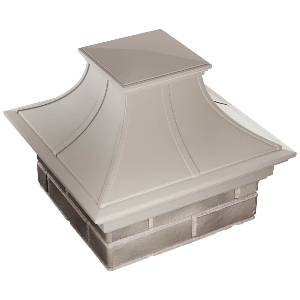Колпак Zking Монблан Премиум Бежевый на столб 1.5х1.5 кирпича (385х385мм) в Хабаровске фото