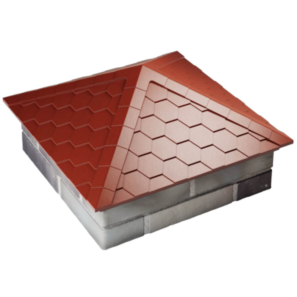 Колпак Zking Эверест Красный на столб 2х2 кирпича (535х535мм) Хабаровск фото